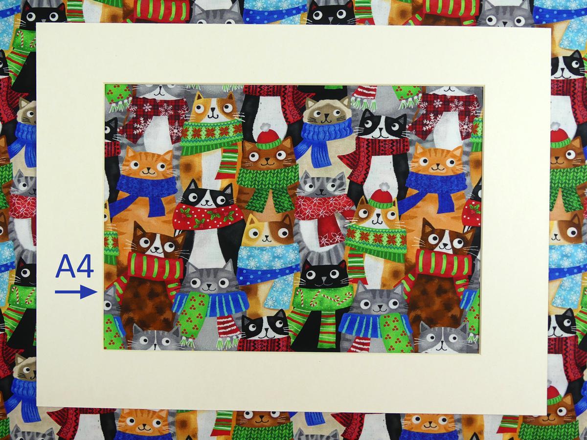 Patchworkstoff mit Katzen von Timeless Treasures A4 Ansicht